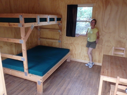 GDMBR: The Flagg Ranch Cabin interior layout, very sparse.